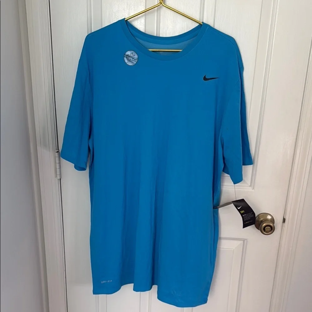 New Nike Blue Short Sleeve Tee Vibrant Athletic Wear,Dry Fit Cotton Tee