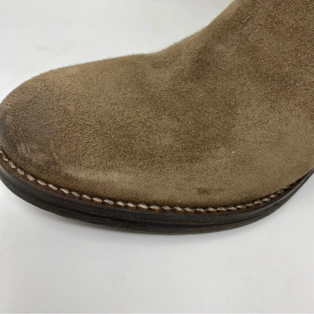 Taos Shaka Taupe Suede Zip Ankle Boots